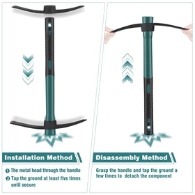 NAUKII carbon steel heads emphasize durability for garden work.