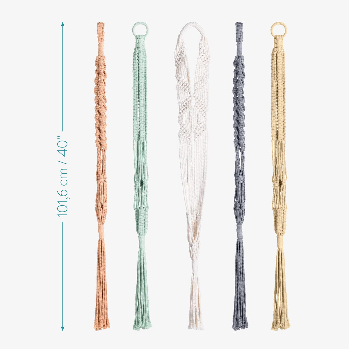 Navaris 5-hanger set with color variety suits mixed pot sizes.