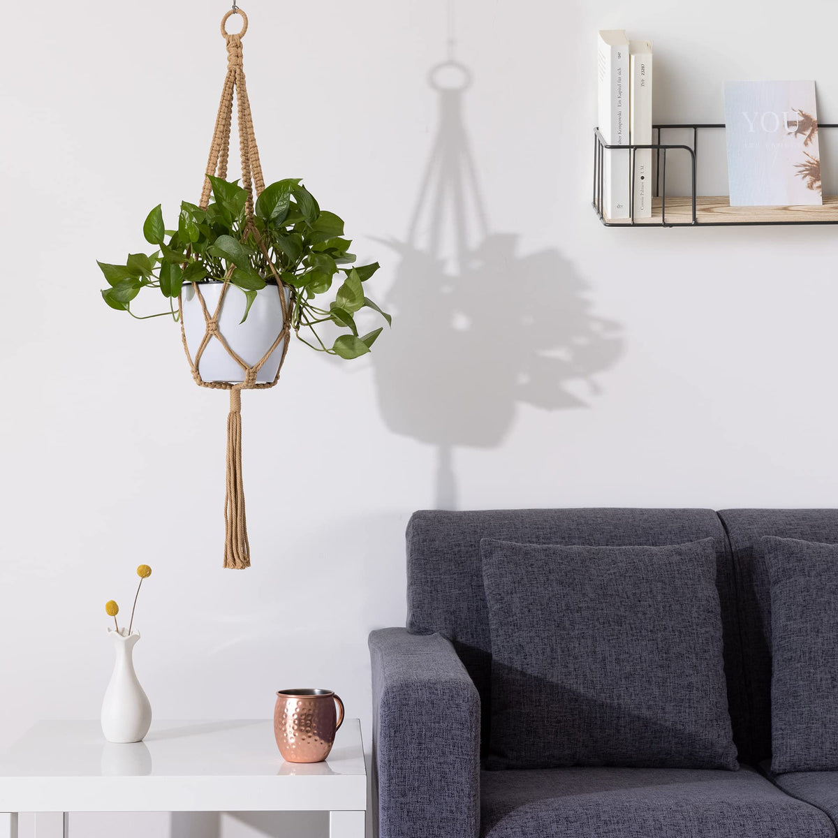 Navaris cotton macrame hangers highlight versatile decor options for plants.