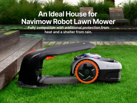 NAVIMOW Garage S durable shelter protects the mower from sun and rain.
