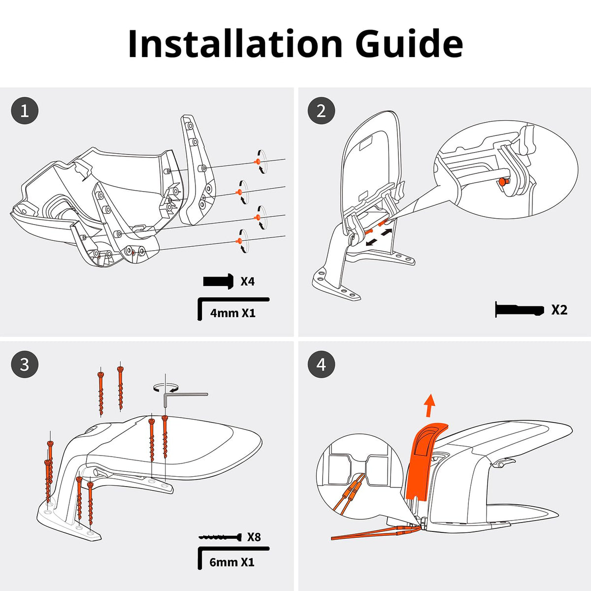NAVIMOW Garage S installation kit includes Allen keys and bolts.