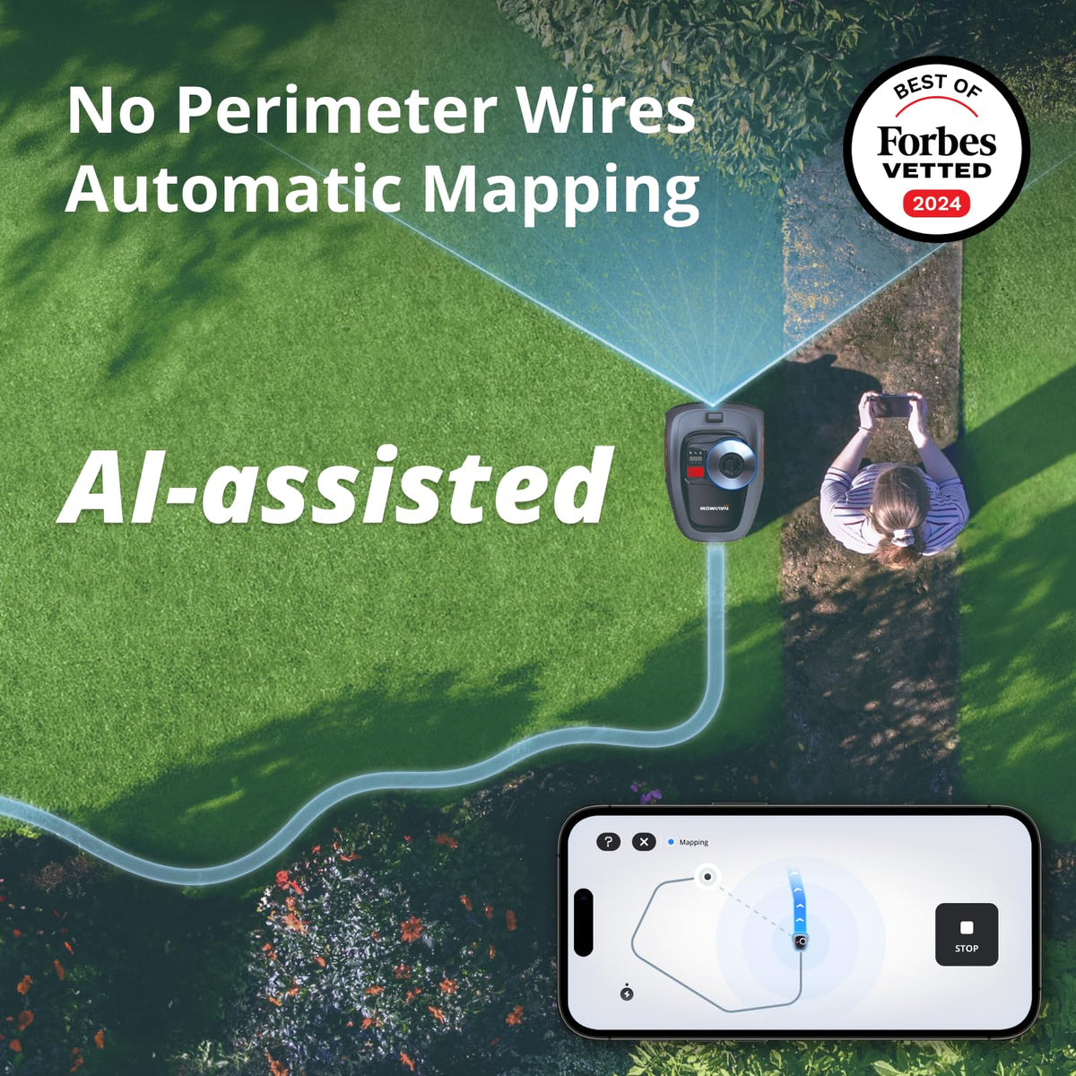 Wireless mapping view guides Navimow via smartphone