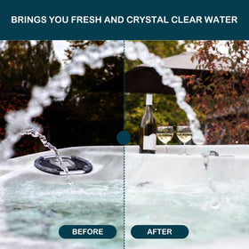 Nayoku hot tub water softness visual showing skin-friendly spa experience.