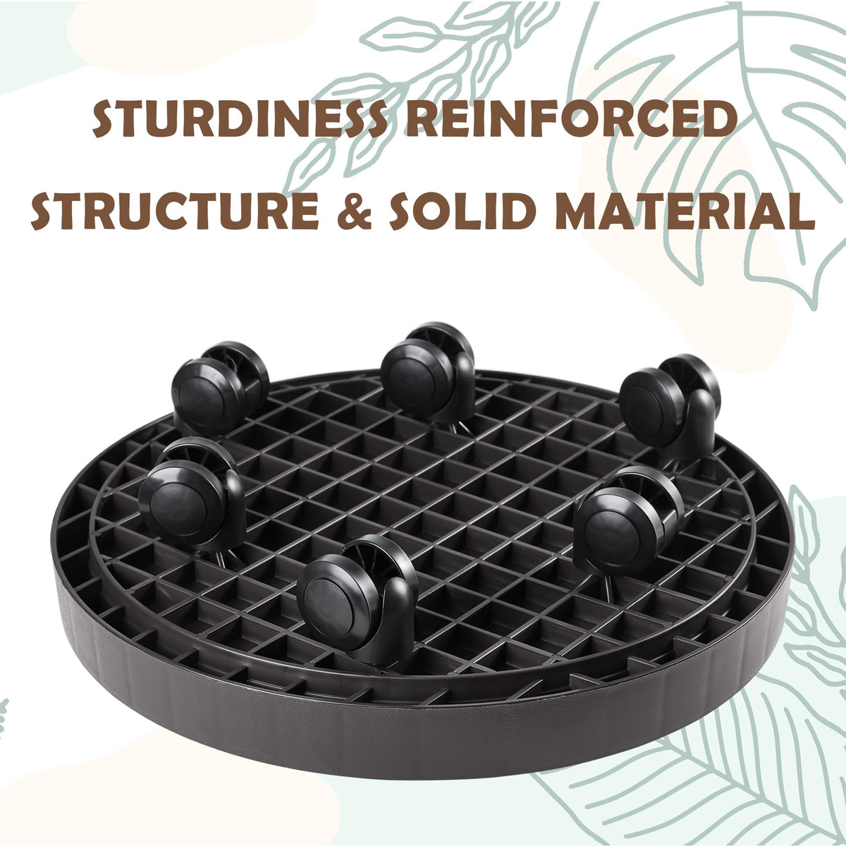 NAZKAEN 14.2-inch diameter caddy designed for stable plant support