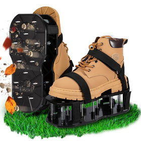 NAZZO lawn aerator shoes with a spring design for mess-free use.