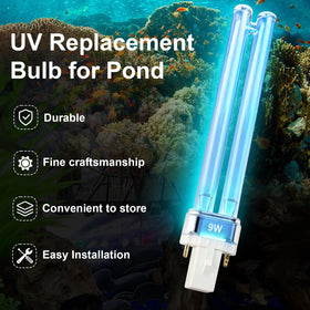 Nbbiww 9W UV bulb size 6.61 x 1.06 inches for compact ponds