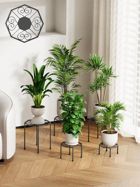 NBPUJ 5-pack metal plant stands show a multi-tier display for indoor and outdoor plants