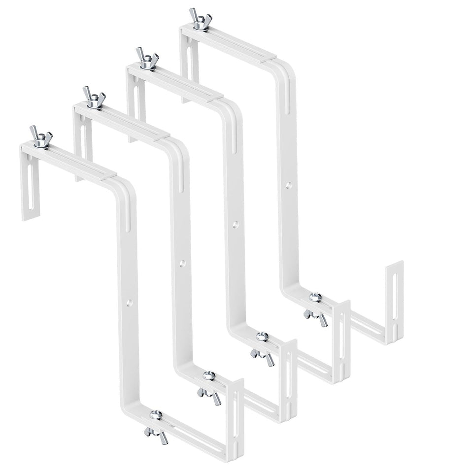 NBPUJ adjustable planter brackets top view showing sizing flexibility for planters