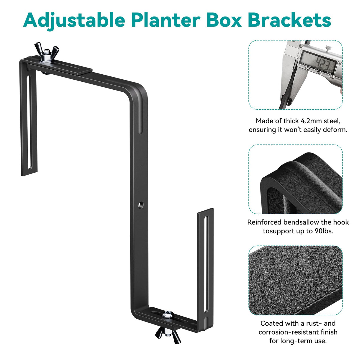 NBPUJ versatile brackets suit patios and balconies with adjustable size compatibility