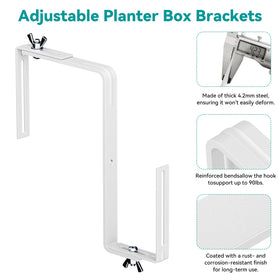 NBPUJ white finish brackets blending with patio decor and planters