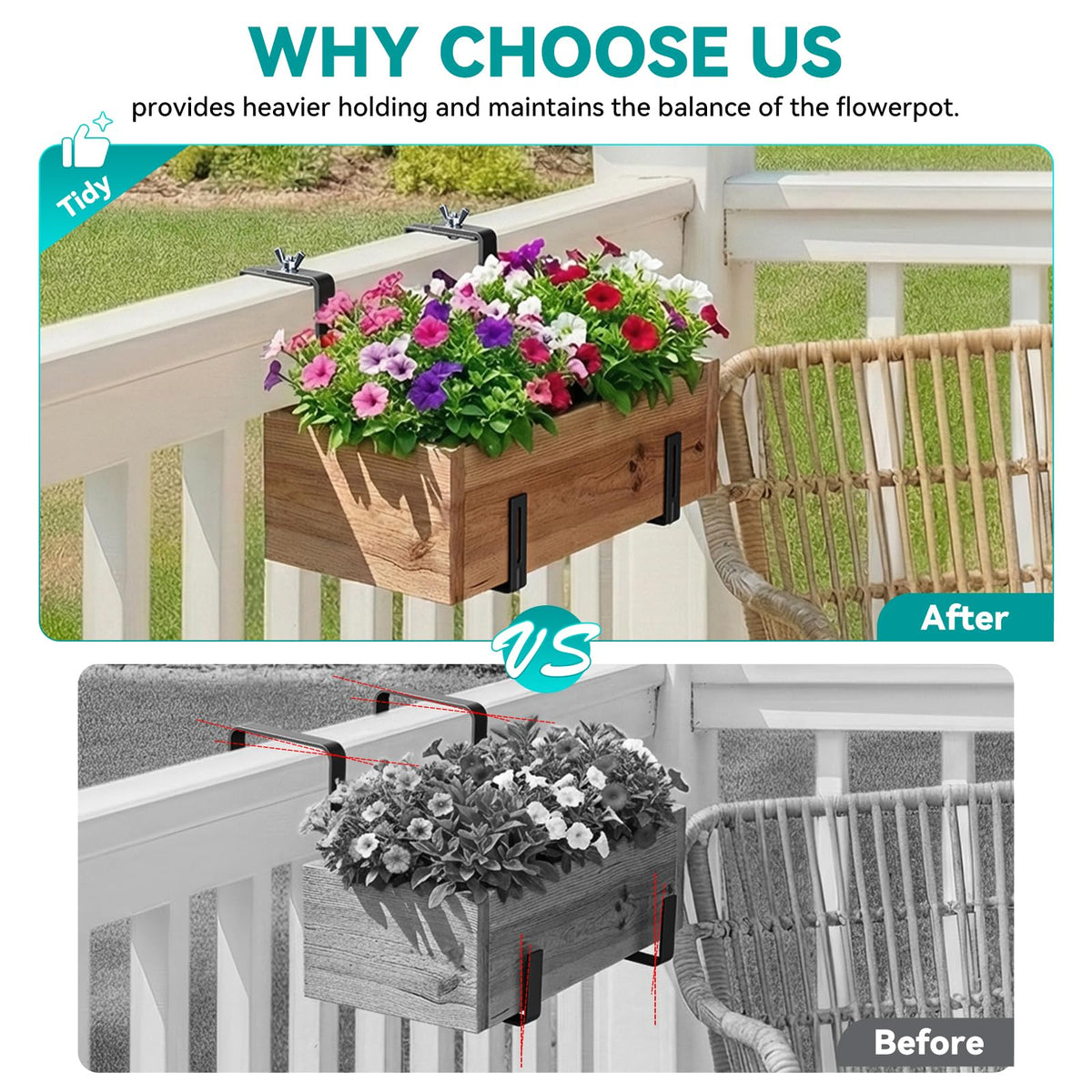 NBPUJ planter brackets for windowsills keep planters secure indoors or outdoors