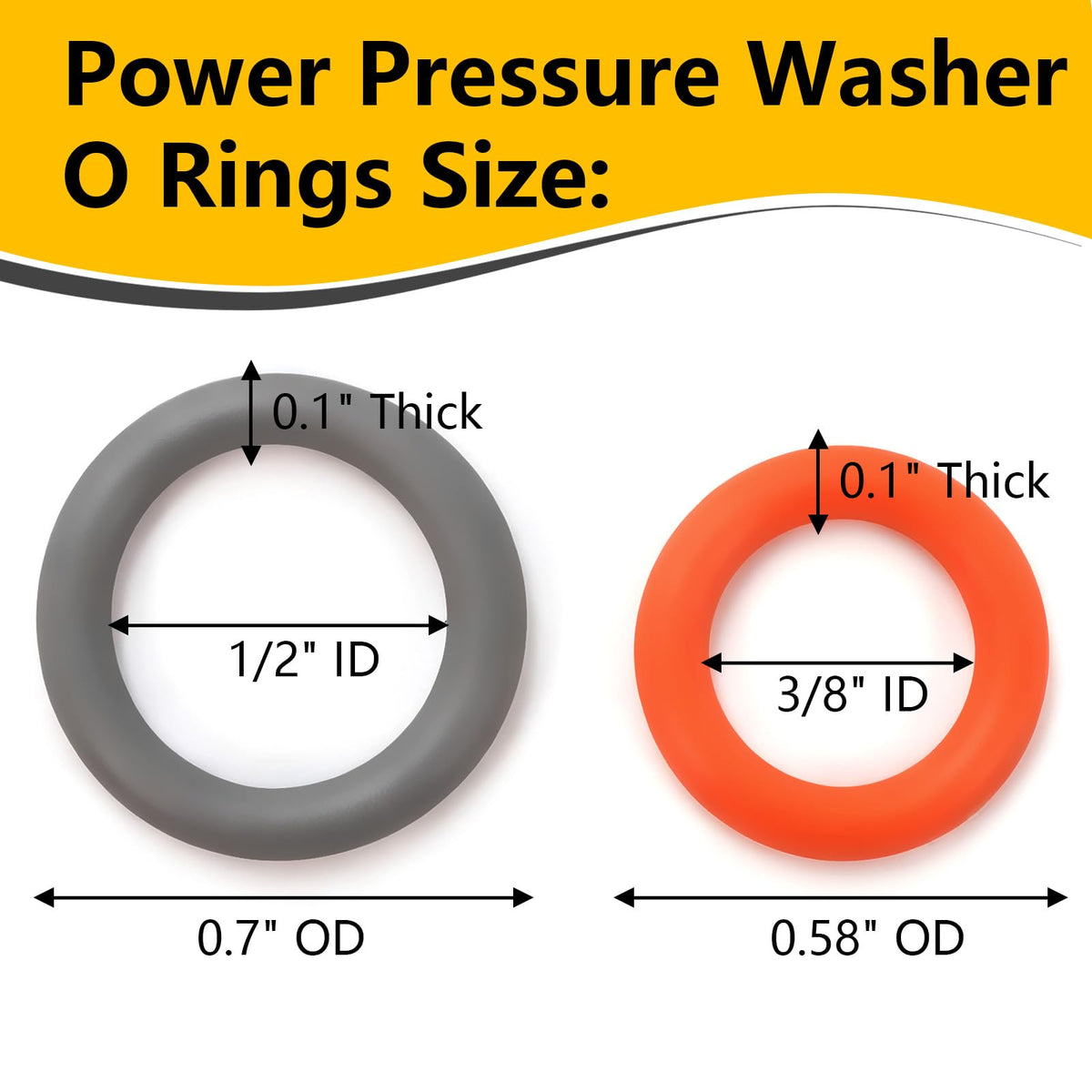 NBRINGO orange 1-4-inch QD O-rings close-up for quick replacement