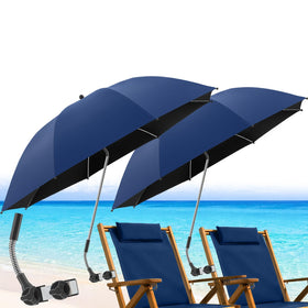 NBtoUS 2pack chair beach umbrella clip in ink blue provides portable sun shade for outdoors