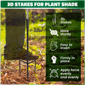 NBtoUS 3D stake design enables quick setup and stable placement.