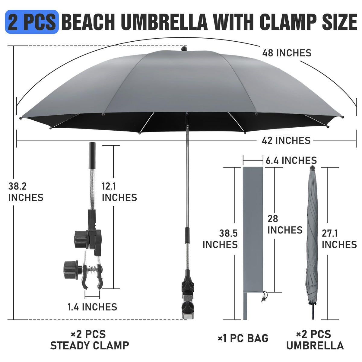 NBtoUS umbrella with carbon fiber ribs offers wind-resistant, durable shade solution.