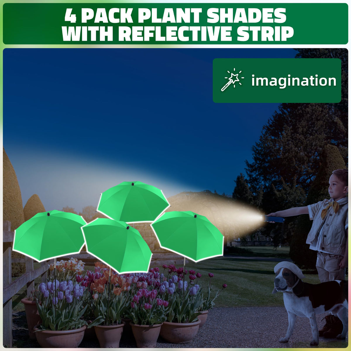 NBtoUS four-pack garden shade units cover multiple pots efficiently.