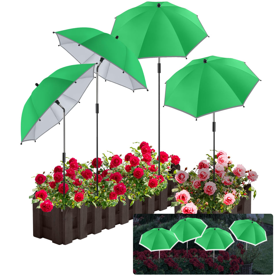 NBtoUS plant umbrella 24.9-inch diameter with reflective edge for safer night gardening.