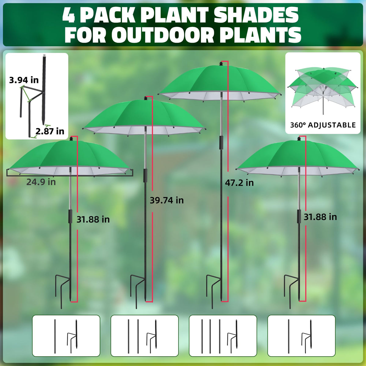 NBtoUS 360-degree adjustable shade protects sun-loving plants from harsh, changing light.