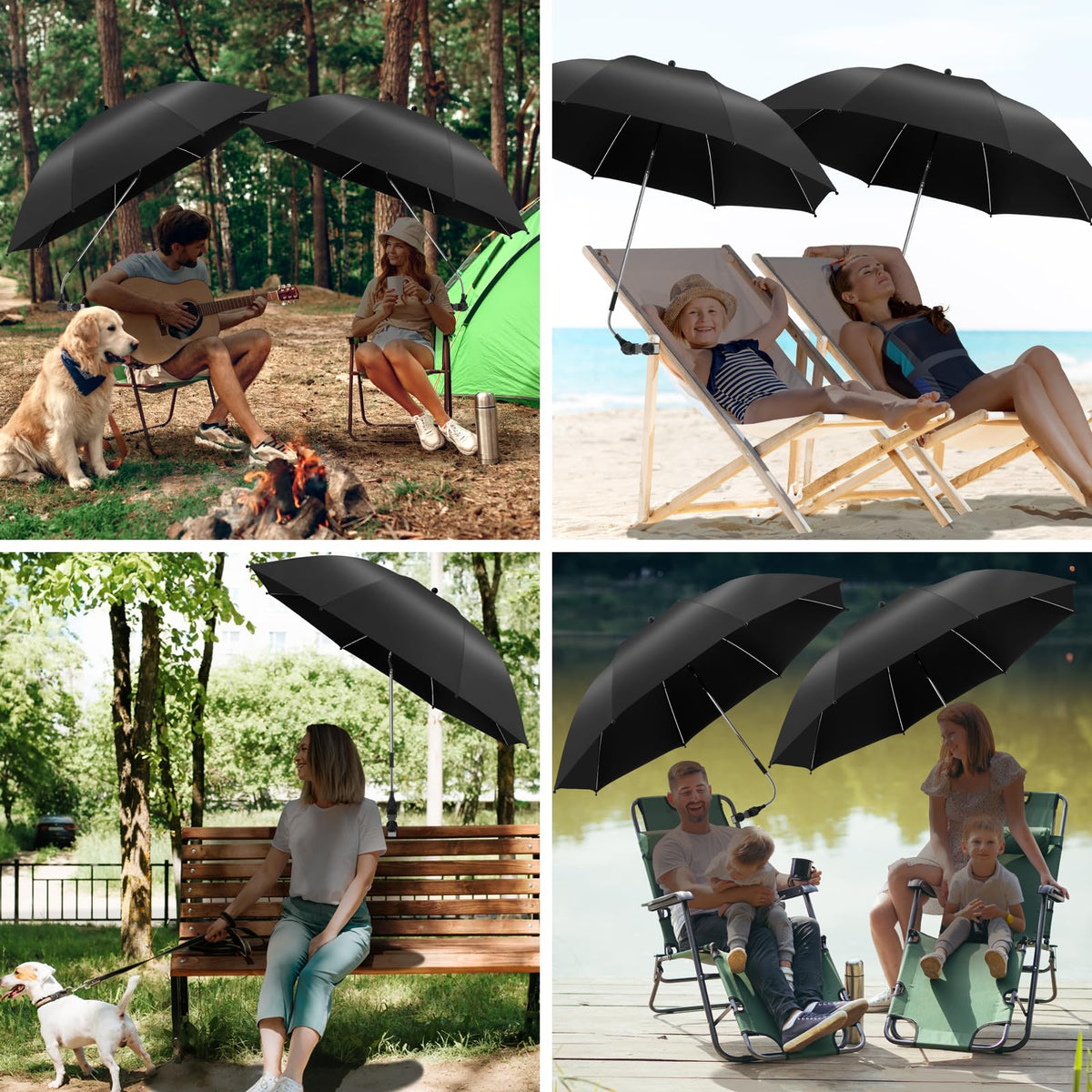 NBtoUS 42-inch diameter umbrella provides wide shading area.