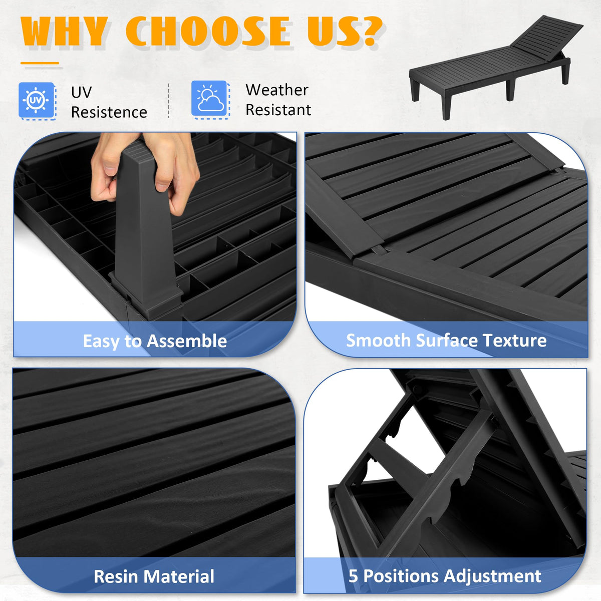 NBYSGO all-weather resin chairs resist fading and rust for durable use.