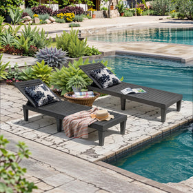 NBYSGO texture black chairs elevate contemporary outdoor aesthetics.