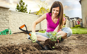 N/C shovel stored in car trunk for convenient on-the-go gardening