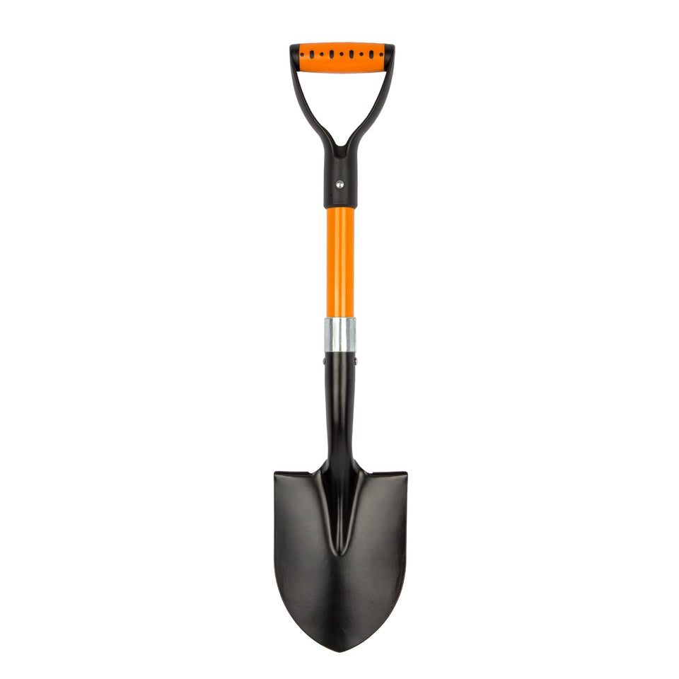 N/C small garden shovel 28inch head closeup highlights durable high-carbon steel