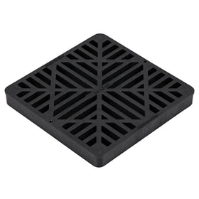 NDS 980G square catch basin grate with diamond design blocking debris while letting water flow