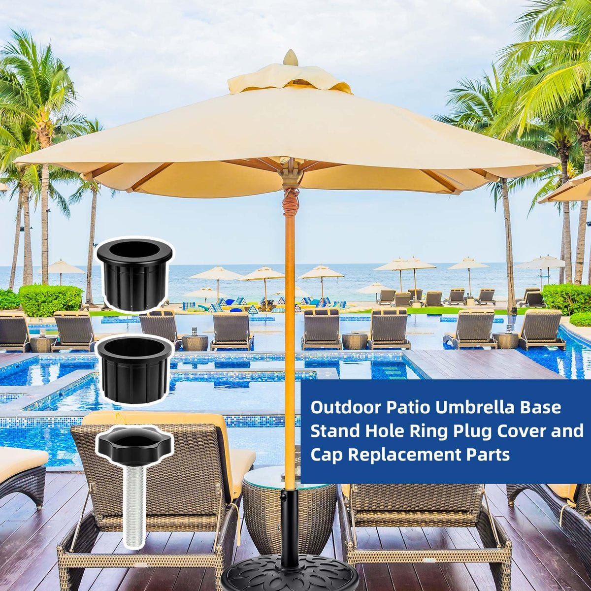 NEATABY weather-resistant HDPE rings and stainless knobs for outdoor use