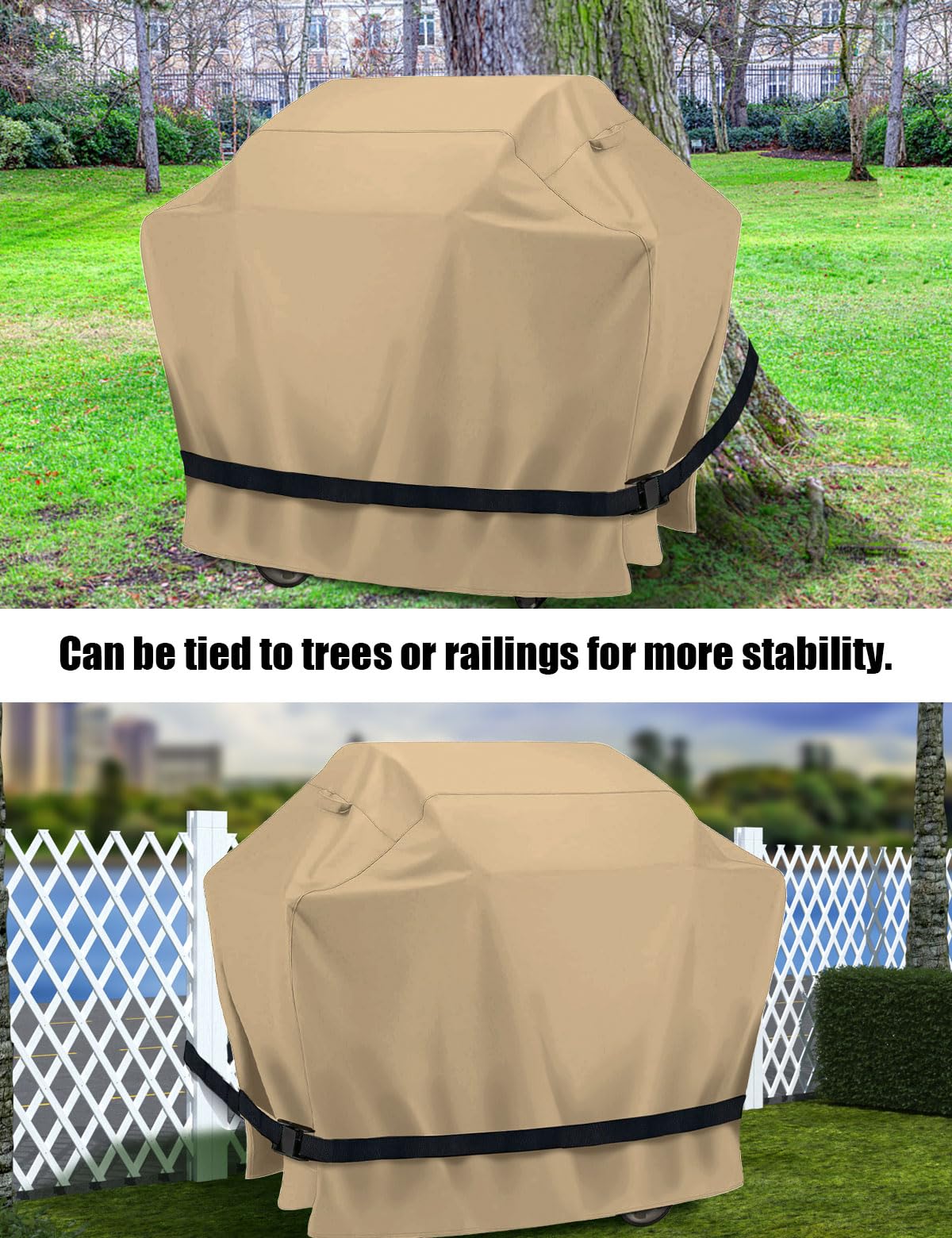 NebulaEdge weather resistant straps protecting outdoor grills during rain and wind