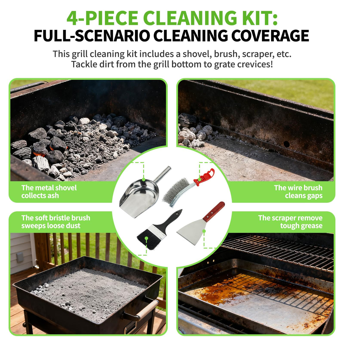 NebulaEdge wire brush cleans narrow gaps without scratching surfaces.