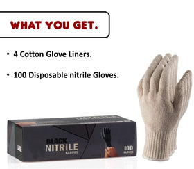 Nechtik black nitrile gloves; powder-free and latex-free for food handling.