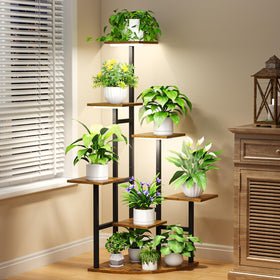 Nedechom seven-tier plant shelf viewed from corner for space efficiency