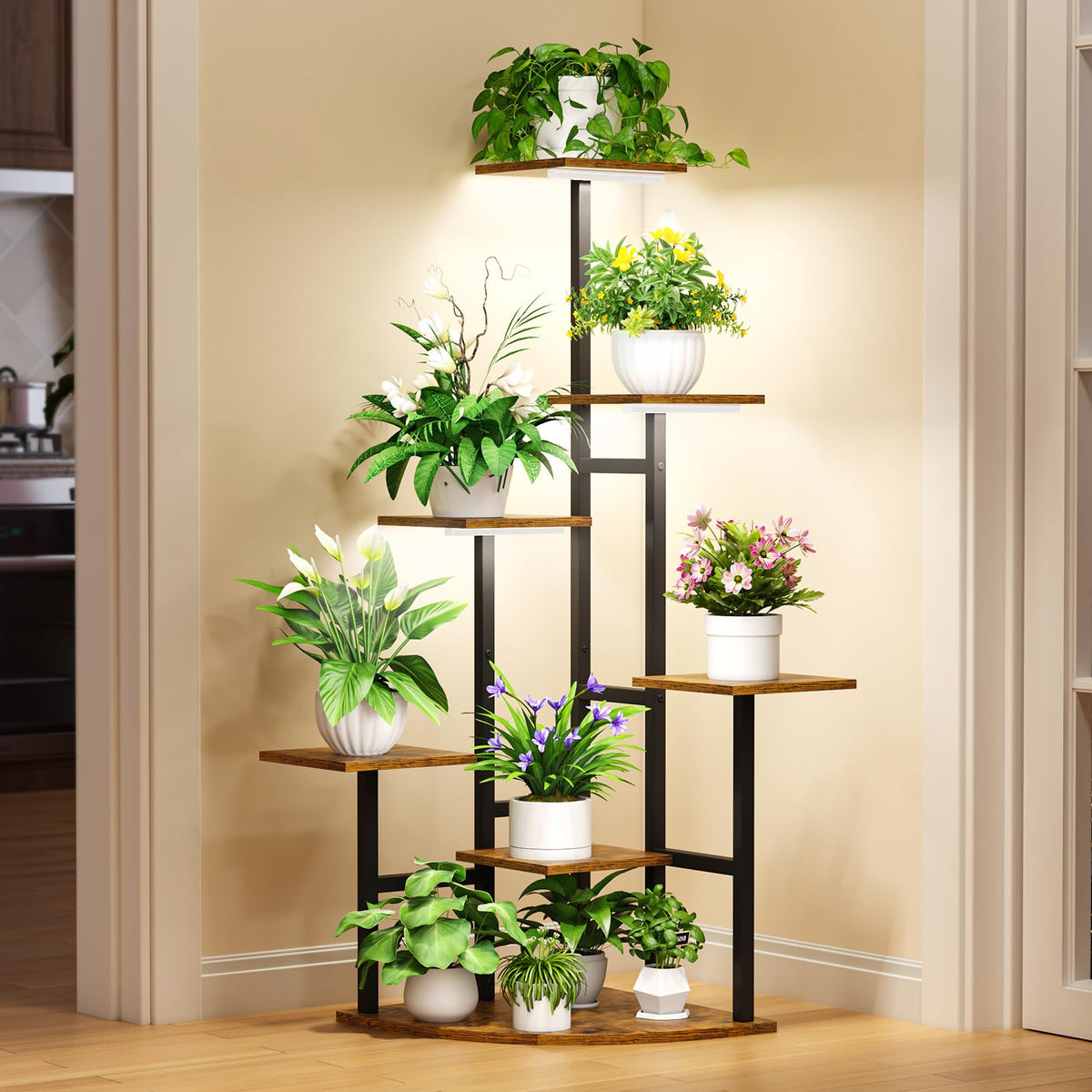 Nedechom living room green corner decor with multiple pots