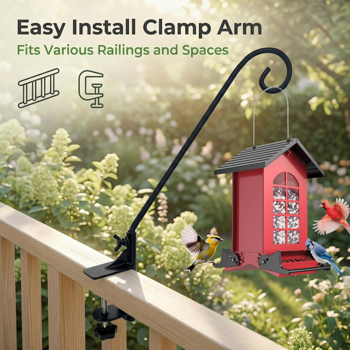 NEECONG deck hook clamps securely for quick railing mounting on thinner decks.