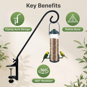 NEECONG planter hanging hook keeps baskets stable in breezy conditions.