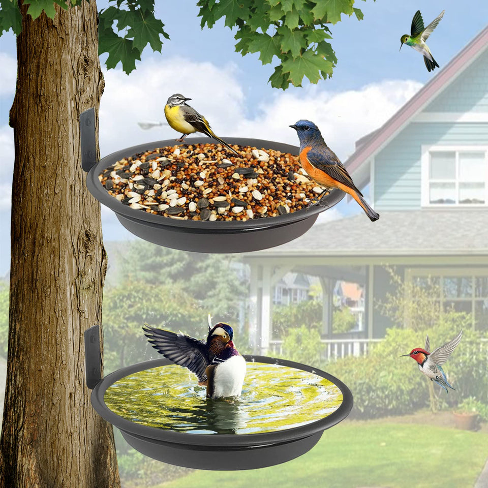 NEECONG two bird feeders tree-mounted for durable outdoor use and easy viewing