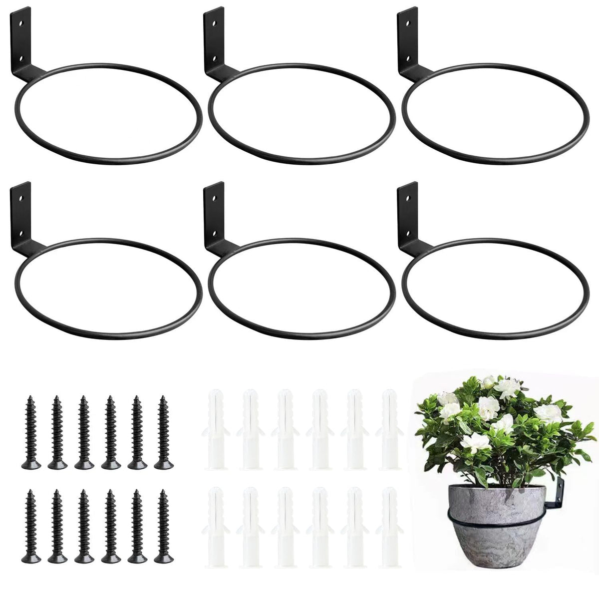 Neiteli 6-pack wall plant hangers for versatile indoor display of pots.