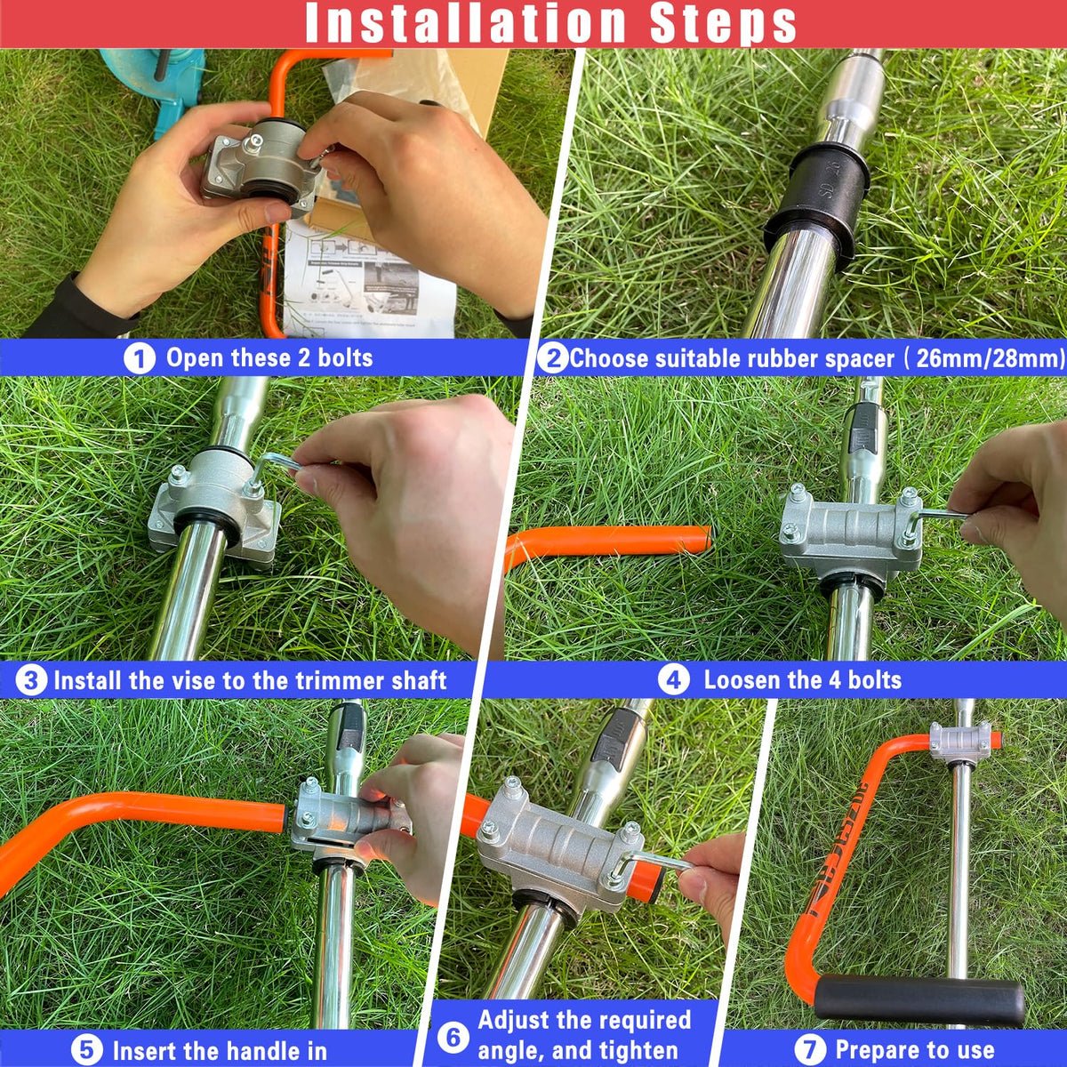 NeJesZoe field use lawn care trimmer handle designed for diverse yards and commercial work