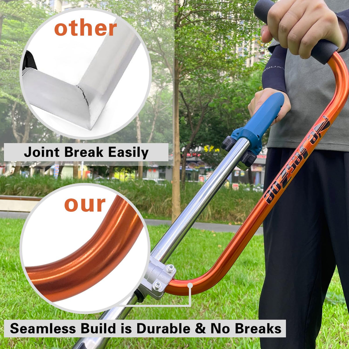 NeJesZoe lawn-edge-trimming in action with ergonomic grip.
