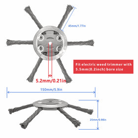 NeJesZoe steel-wire brush cutter head closeup shows robust wire for tough growth