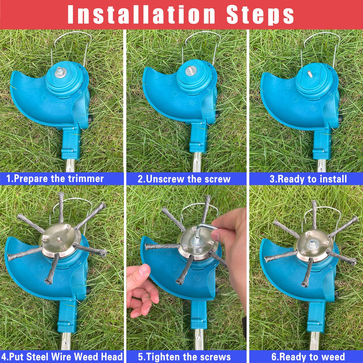NeJesZoe weed-trimmer head mounting plate ready for quick conversion