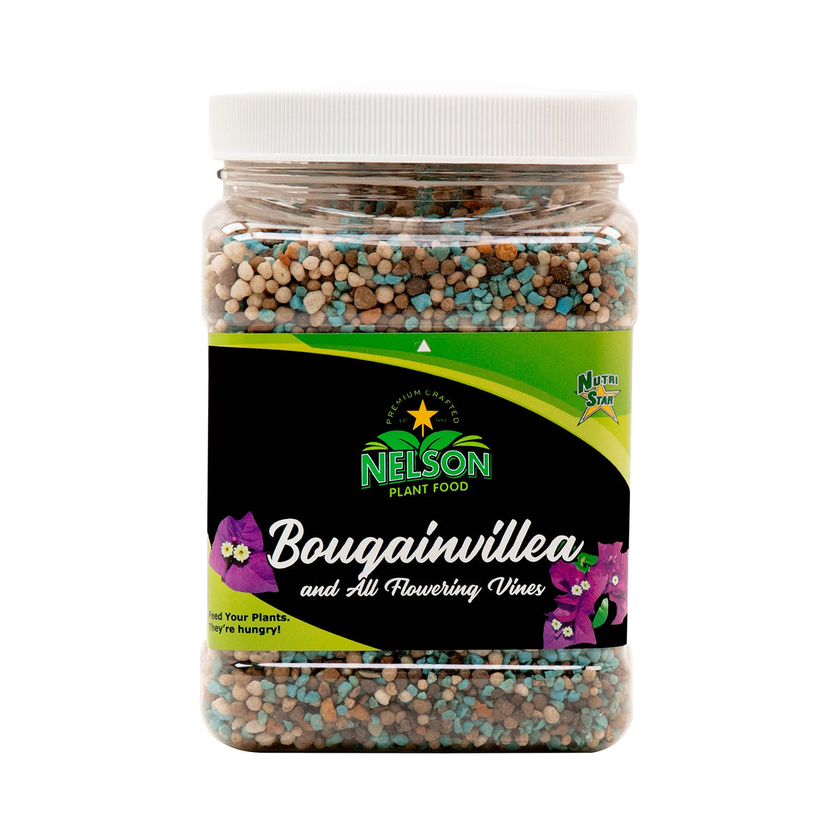Nelson Plant Food for All Vines boosts bougainvillea blooms with slow-release nutrition.