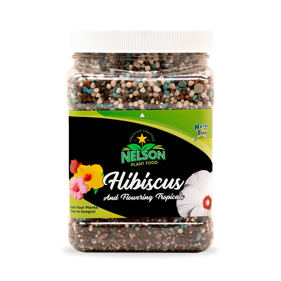 Nelson NutriStar Hibiscus fertilizer granules for slow-release feeding and vibrant blooms