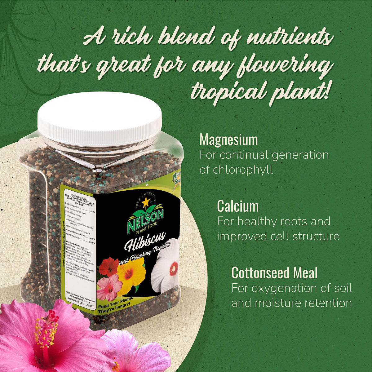 Nelson NutriStar Hibiscus fertilizer indoors use for potted plants