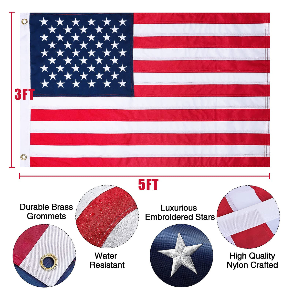 NELXINJO 12-gauge aluminum flag pole assembly delivers durable, long-lasting use.