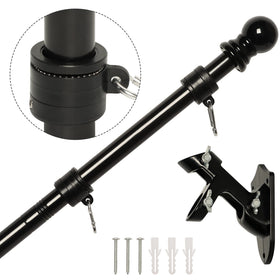 NELXINJO 5ft stainless flag pole for durable outdoor mounting with bracket.