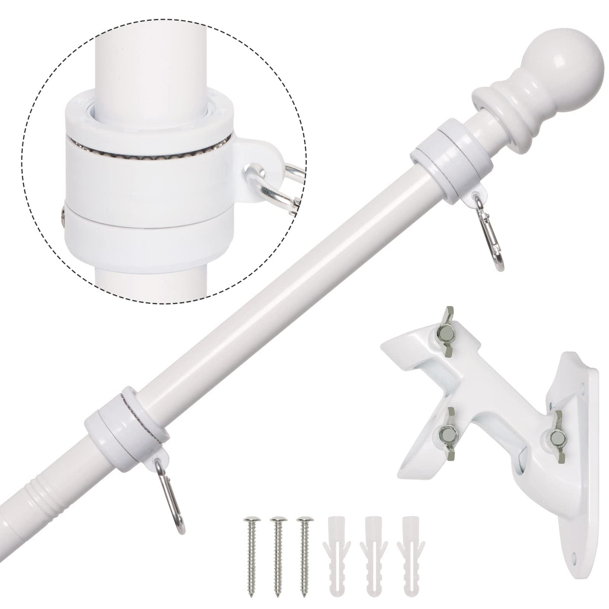 NELXINJO 5FT stainless steel flag pole kit for durable outdoor display