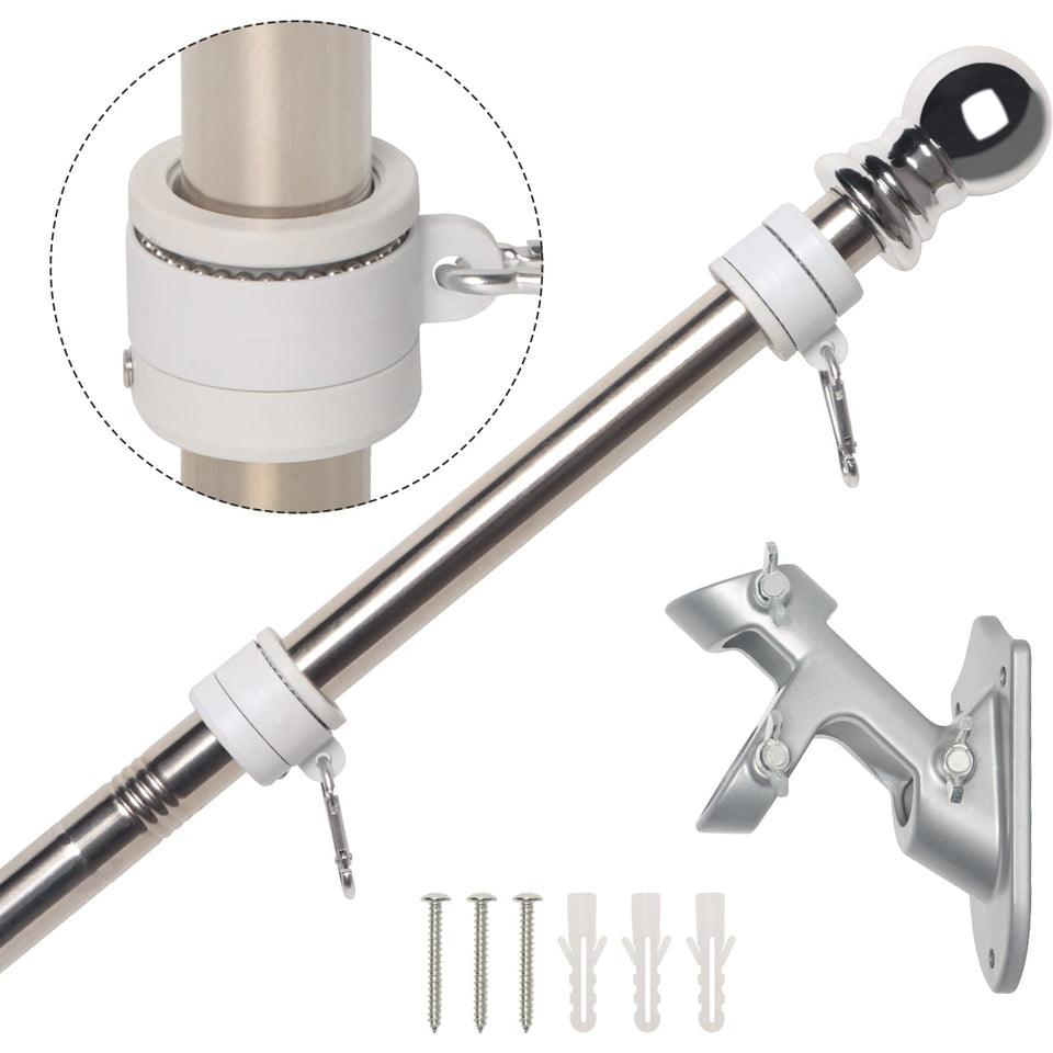 NELXINJO 6ft flag pole with bracket for sturdy outdoor mounting.