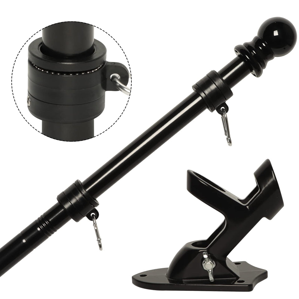 NELXINJO 6ft stainless steel flag pole kit with bracket for durable outdoor display.